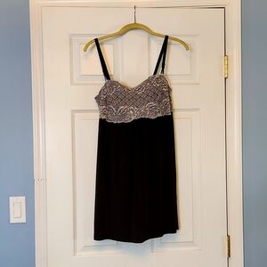Soma Intimates Lattice Lace Mesh Babydoll Black - size L